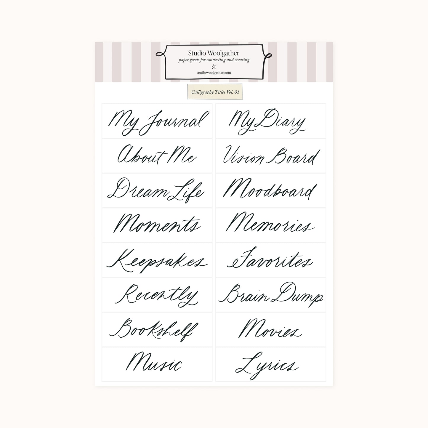 Calligraphy Title Stickers Product Image