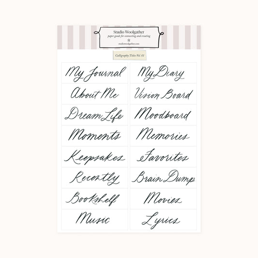 Calligraphy Title Stickers Product Image