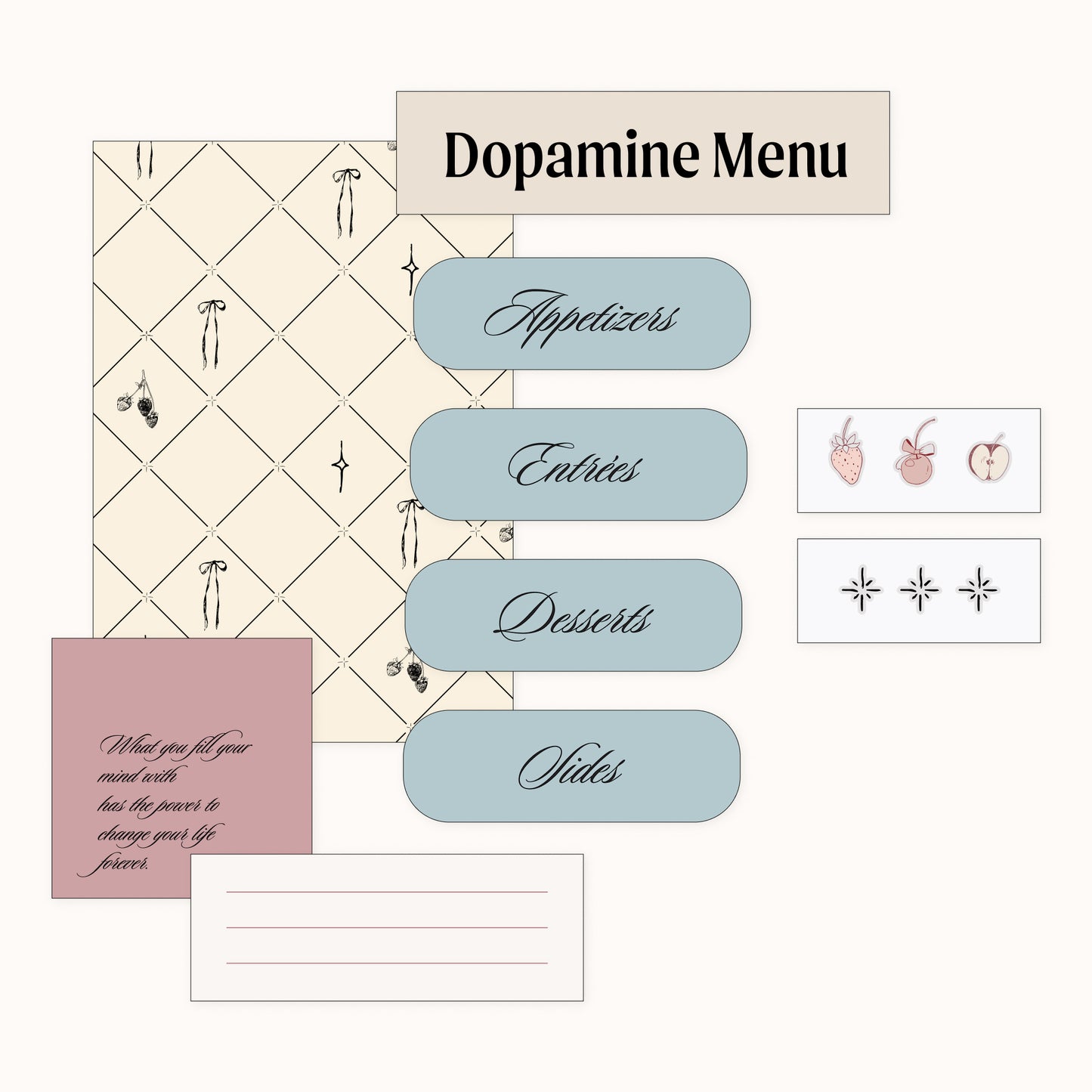 Dopamine Menu Journal Kit || Product Image