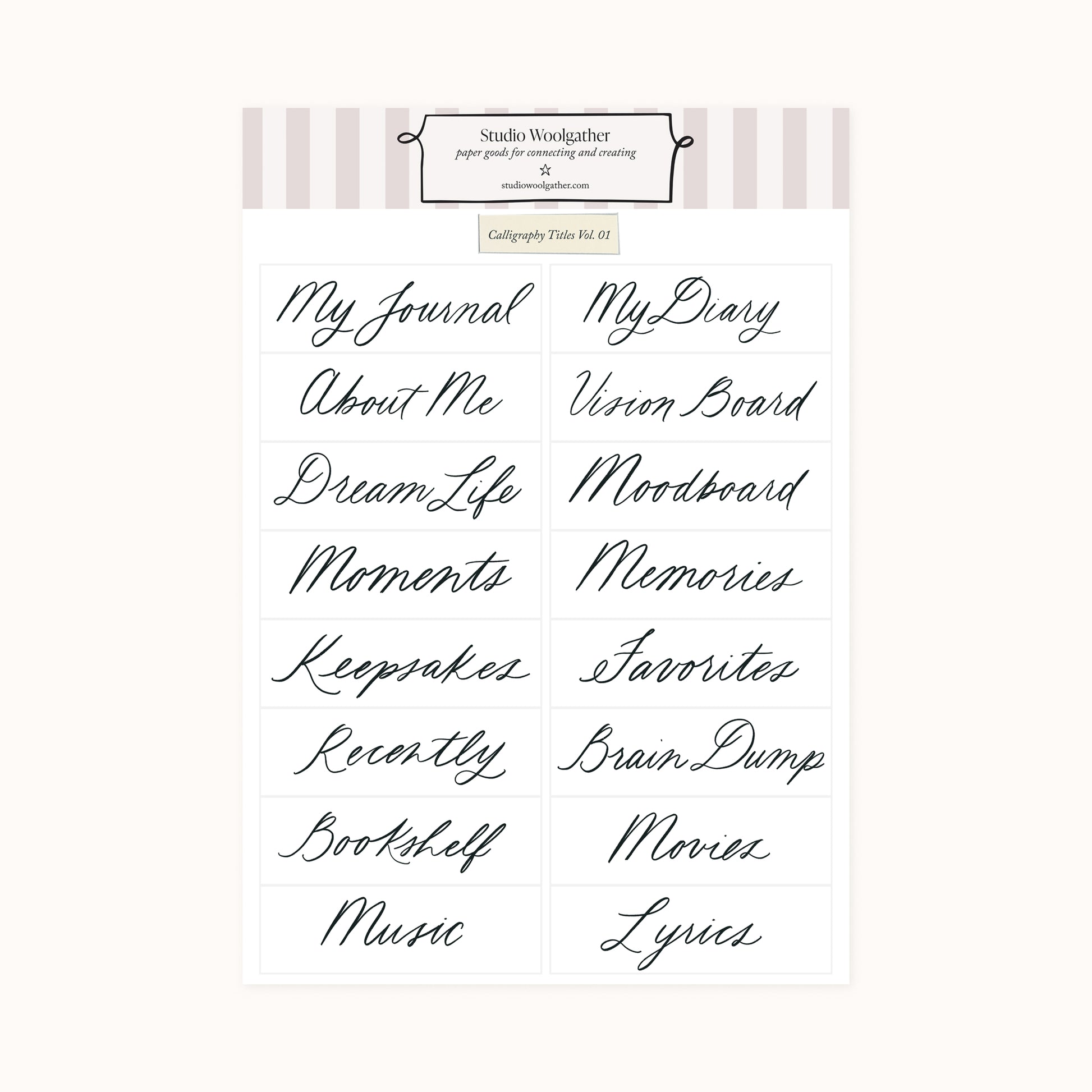 Calligraphy Title Stickers Product Image