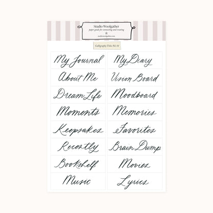 Calligraphy Title Stickers Product Image